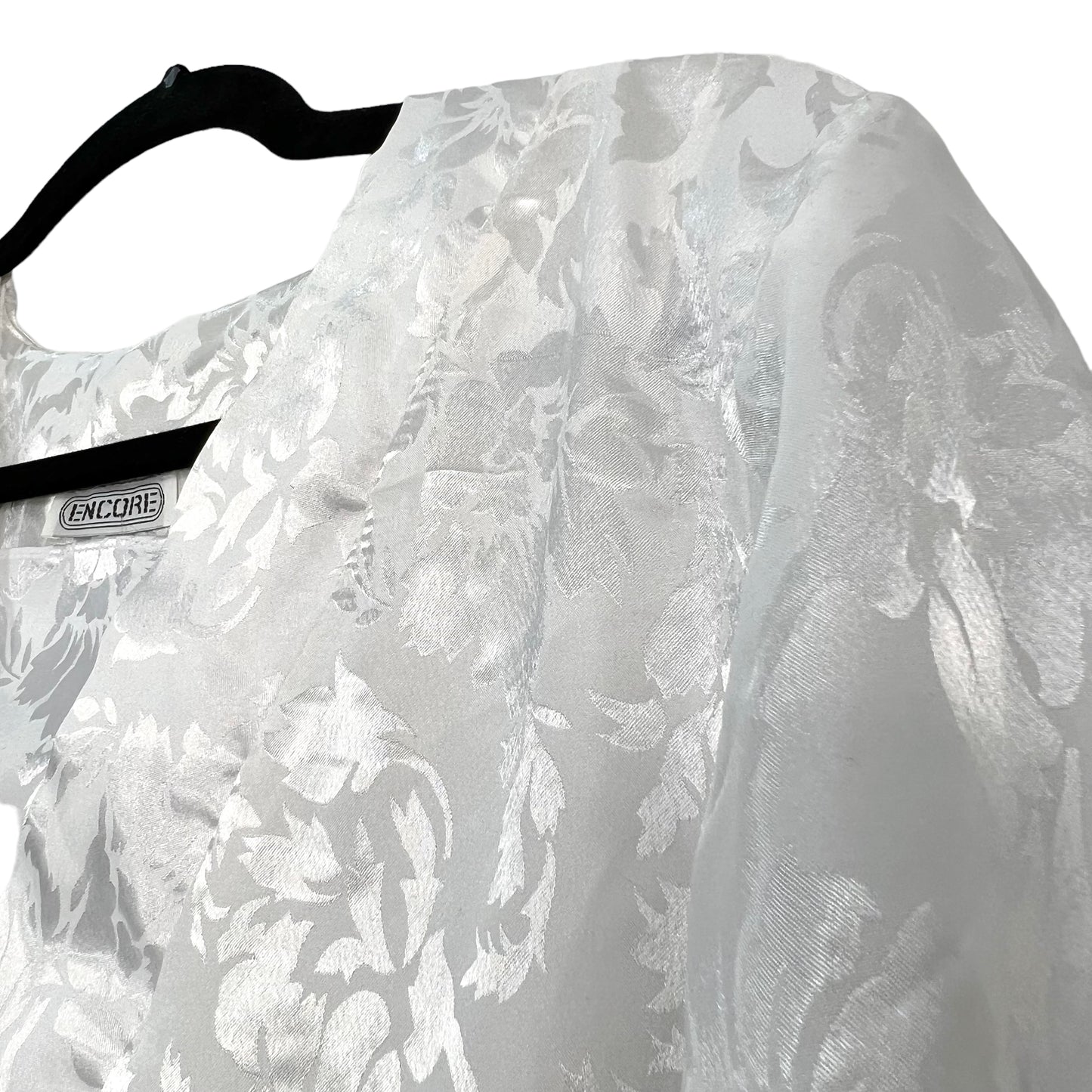 Robe mi-longue vintage plissée en accordéon à fleurs blanches Encore