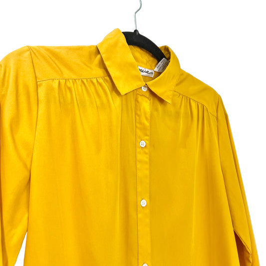 Vintage Rouie golden mustard yellow long sleeve blouse 4