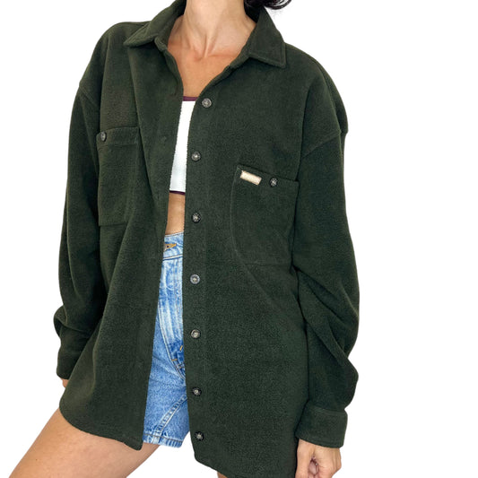 Vintage Nicole Benisti Point Zero green fleece shacket XL