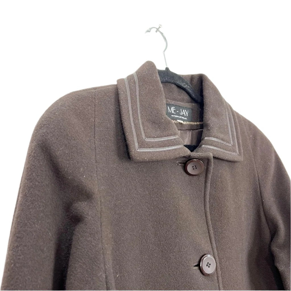 Vintage Me Jay Italian wool cashmere brown 3/4 length coat 12