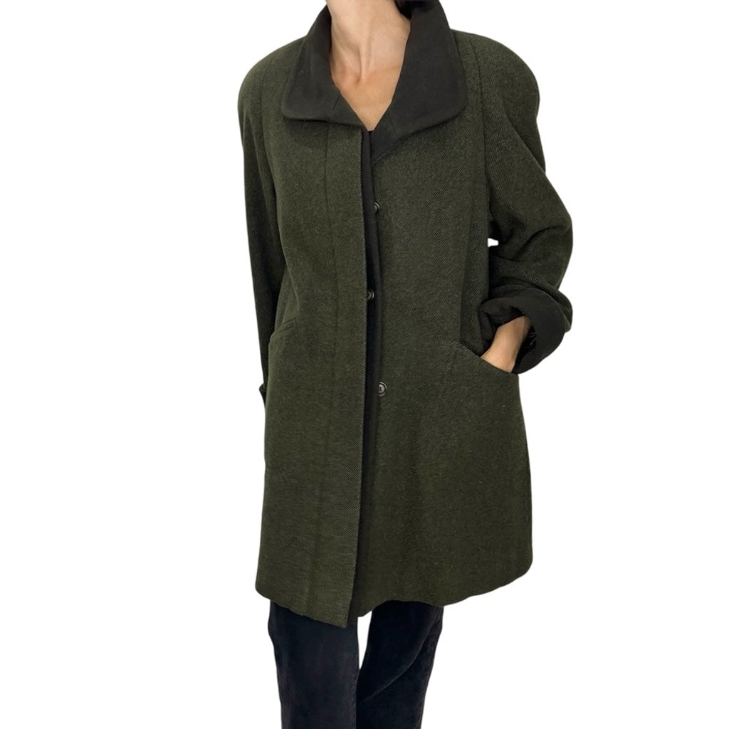 Vintage Me Jay Montreal wool blend green tweed coat 11/12